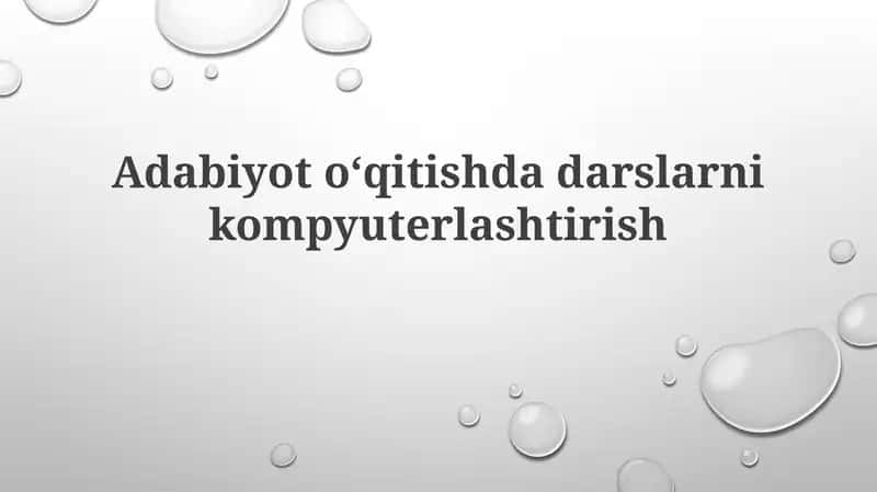 Adabiyot taʼlimida kompyuterlashtirish 1