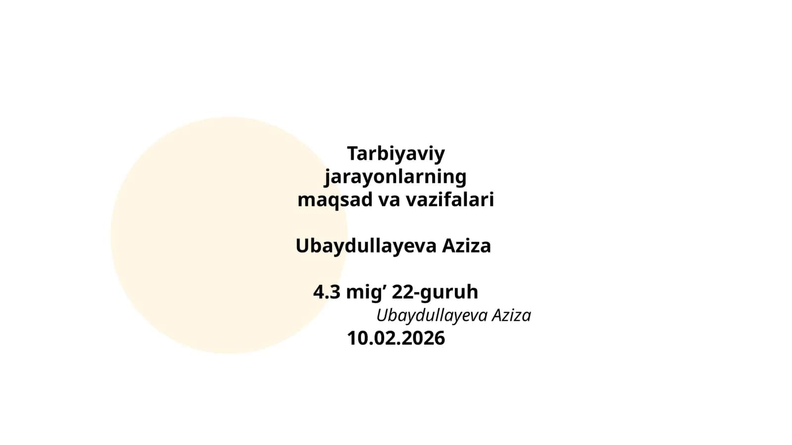 Tarbiyaviy jarayonlarning maqsad va vazifalari 1