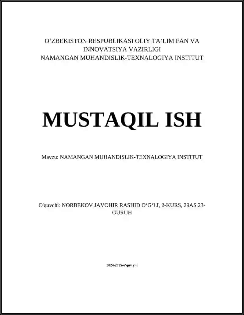 Namangan Muhandislik-Texnologiya Instituti