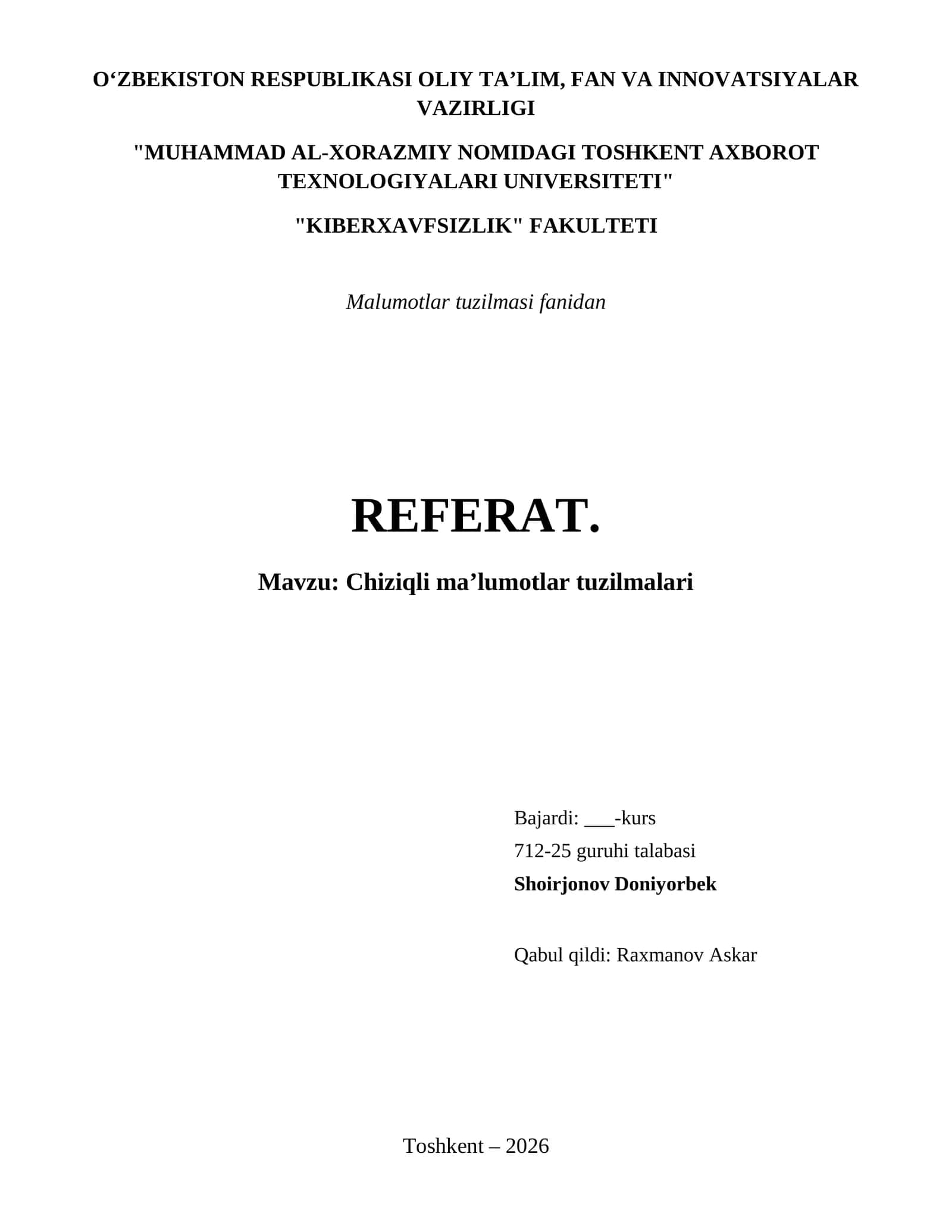 Chiziqli ma’lumotlar tuzilmalari 1
