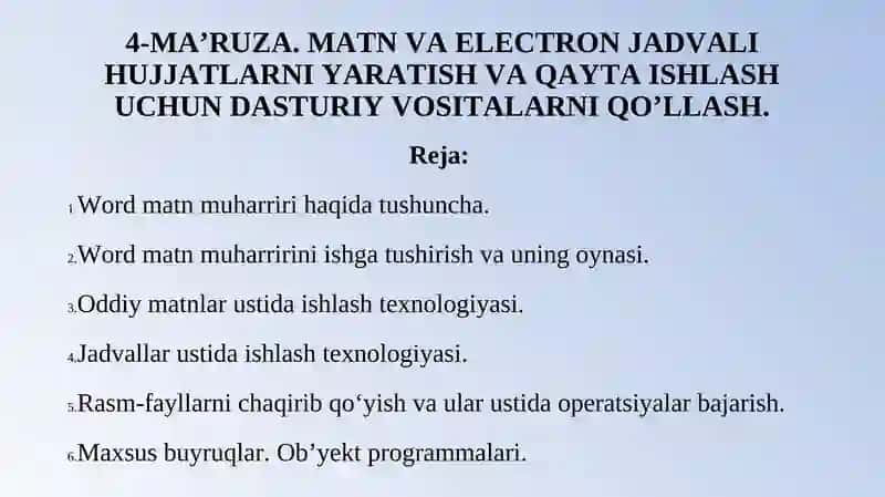 Word matn muharriri