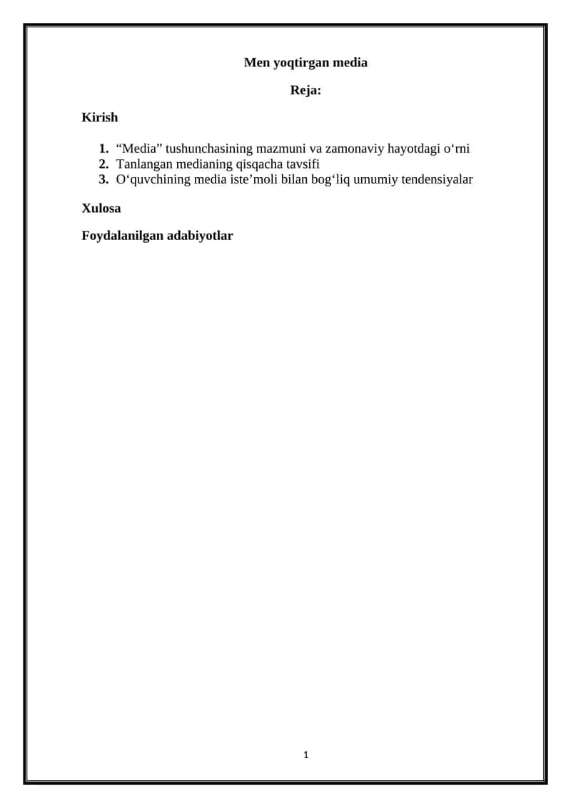 Men yoqtirgan media 1