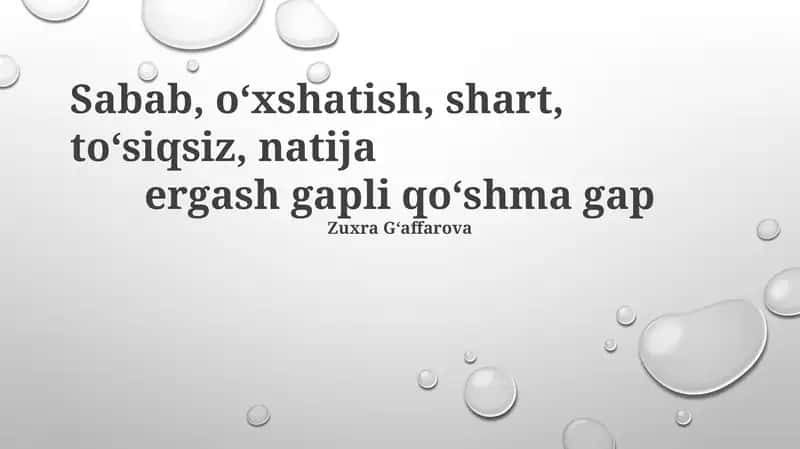 Sabab-natija qo'shma gaplar 1