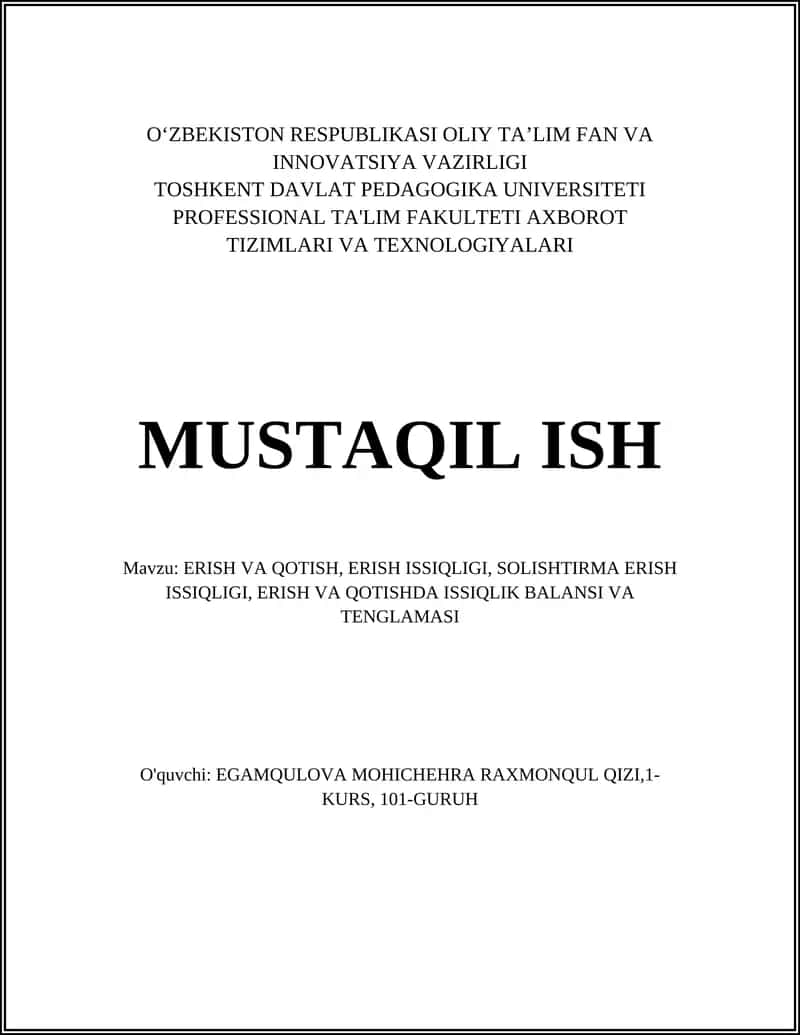 ERISH VA QOTISH 1
