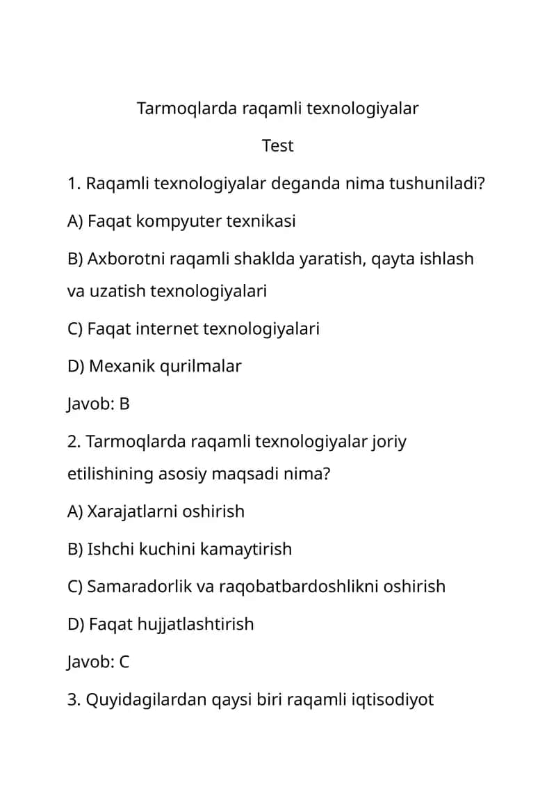 Raqamli texnologiyalar 1
