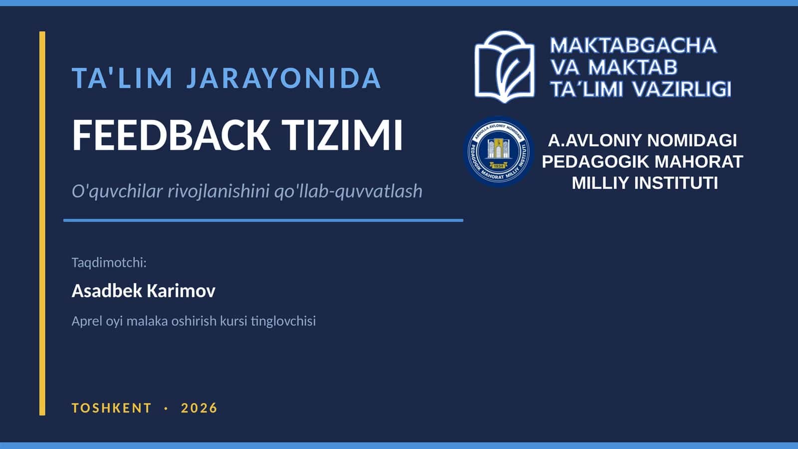TA'LIM JARAYONIDA FEEDBACK TIZIMI 1