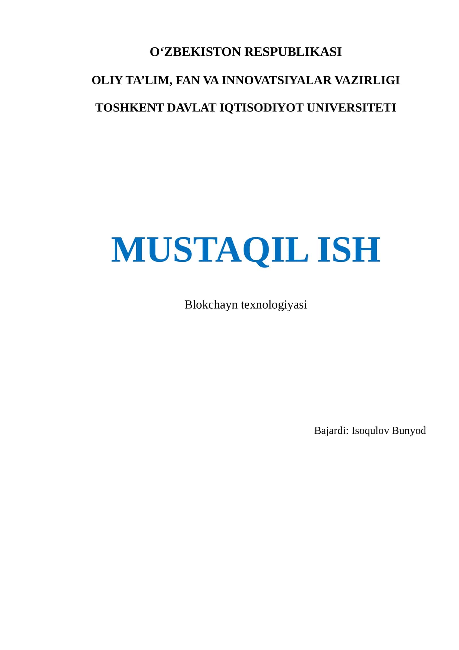 Blokchayn texnologiyasi 1