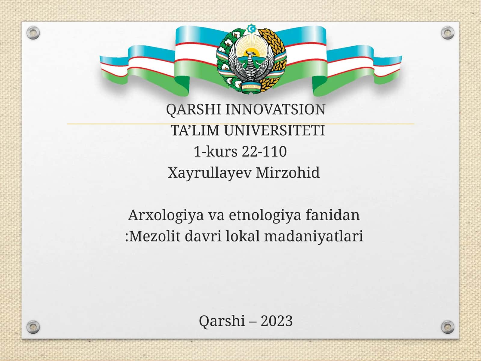 Mezolit davri lokal madaniyatlari 1