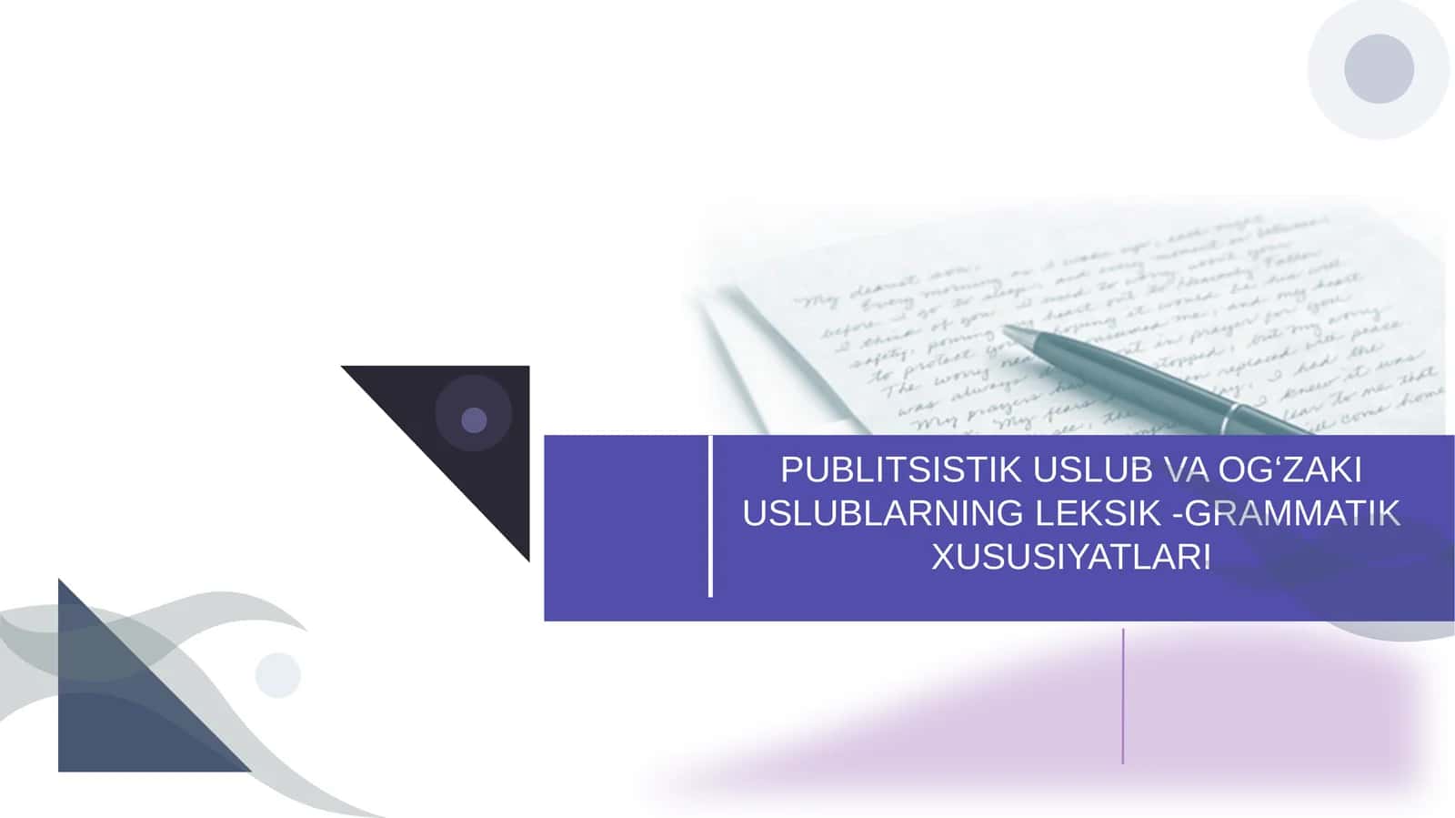 Publitsistik va og'zaki uslub 1