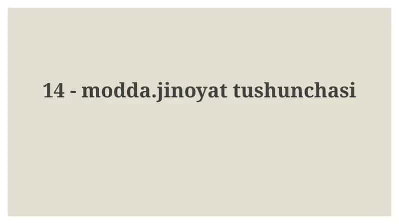 Modal Jinoyat Tushunchasi 1