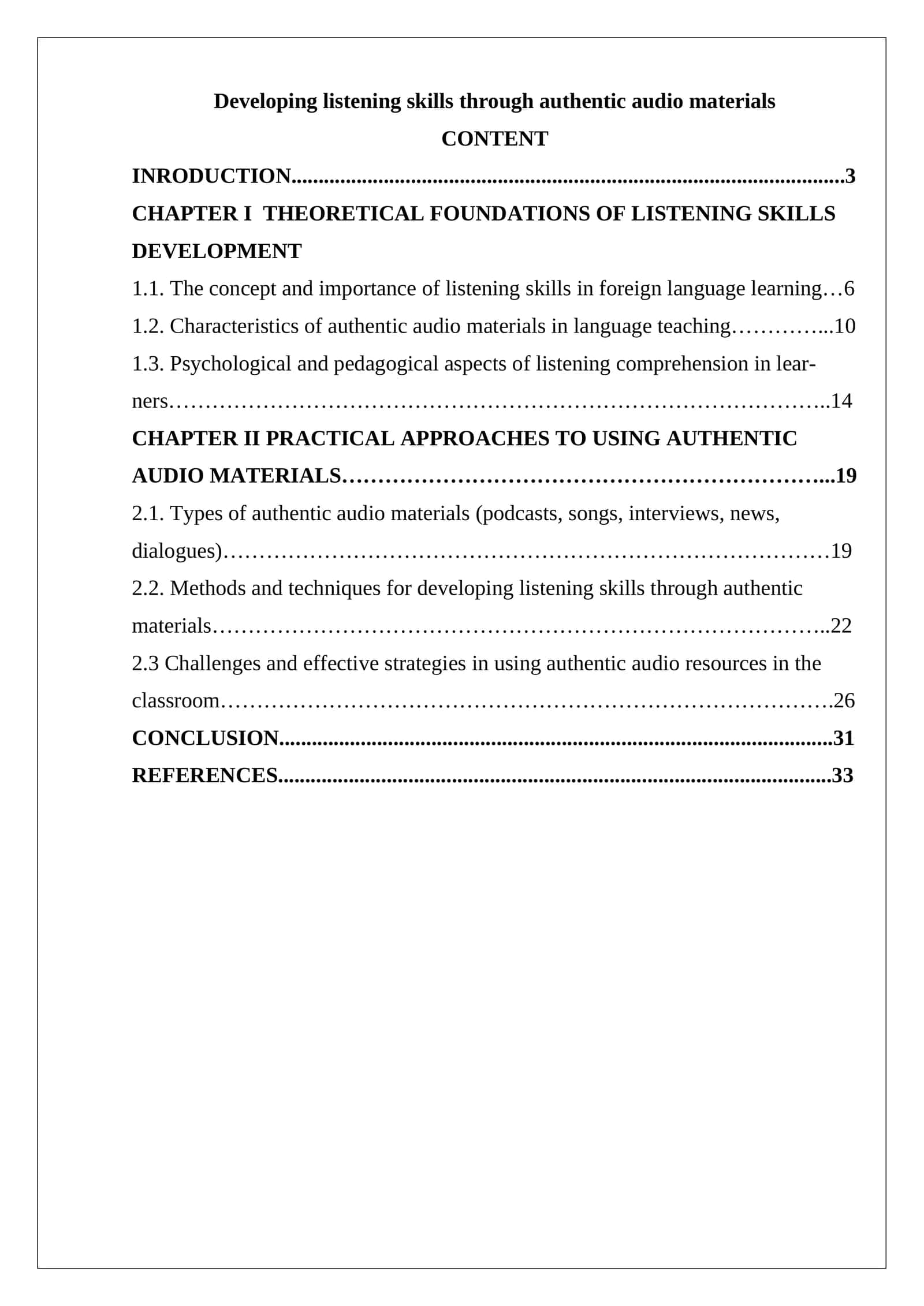 Developing listening skills through authentic audio materials 1
