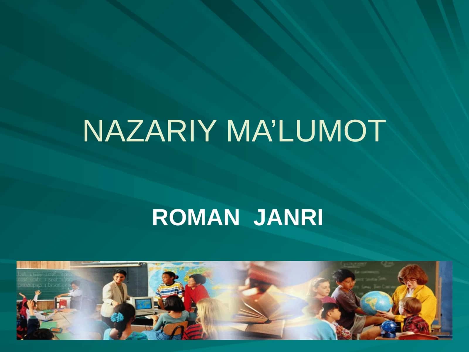NAZARIY MA’LUMOT ROMAN JANRI 1