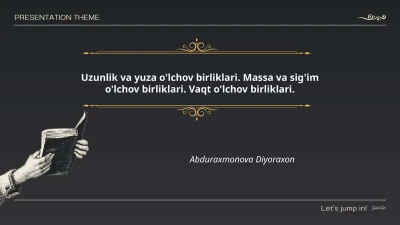 Uzunlik va masso o'lchov birliklari 1