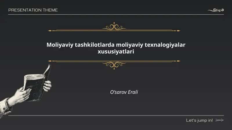 Moliyaviy tashkilotlarda moliyaviy texnalogiyalar xususiyatlari 1