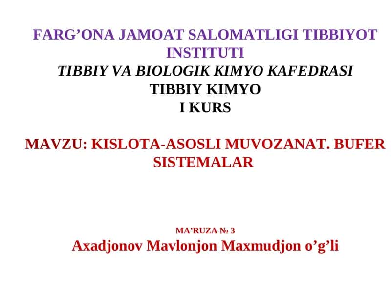 KISLOTA-ASOSLI MUVOZANAT 1