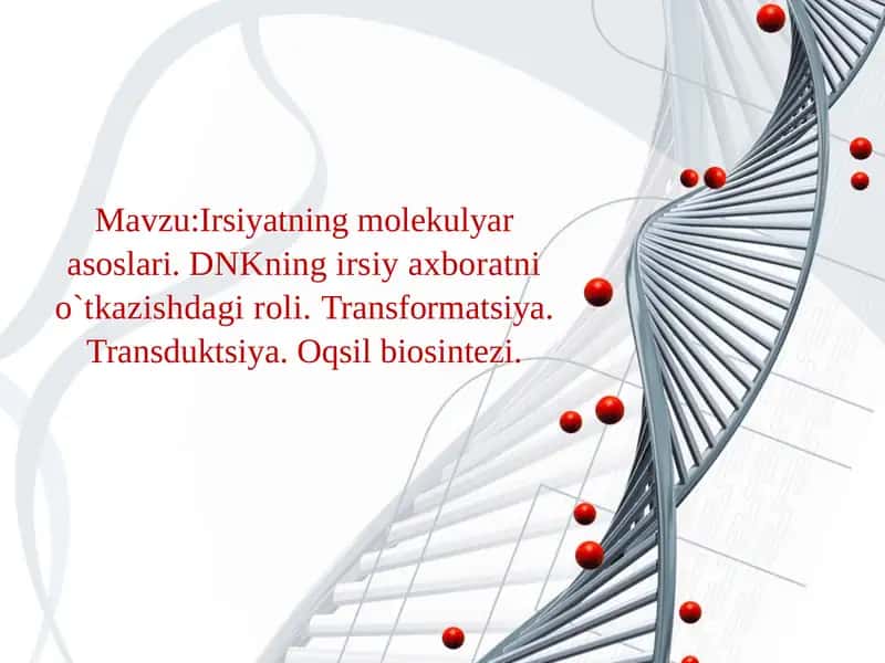 Irsiyatning molekulyar asoslari 1