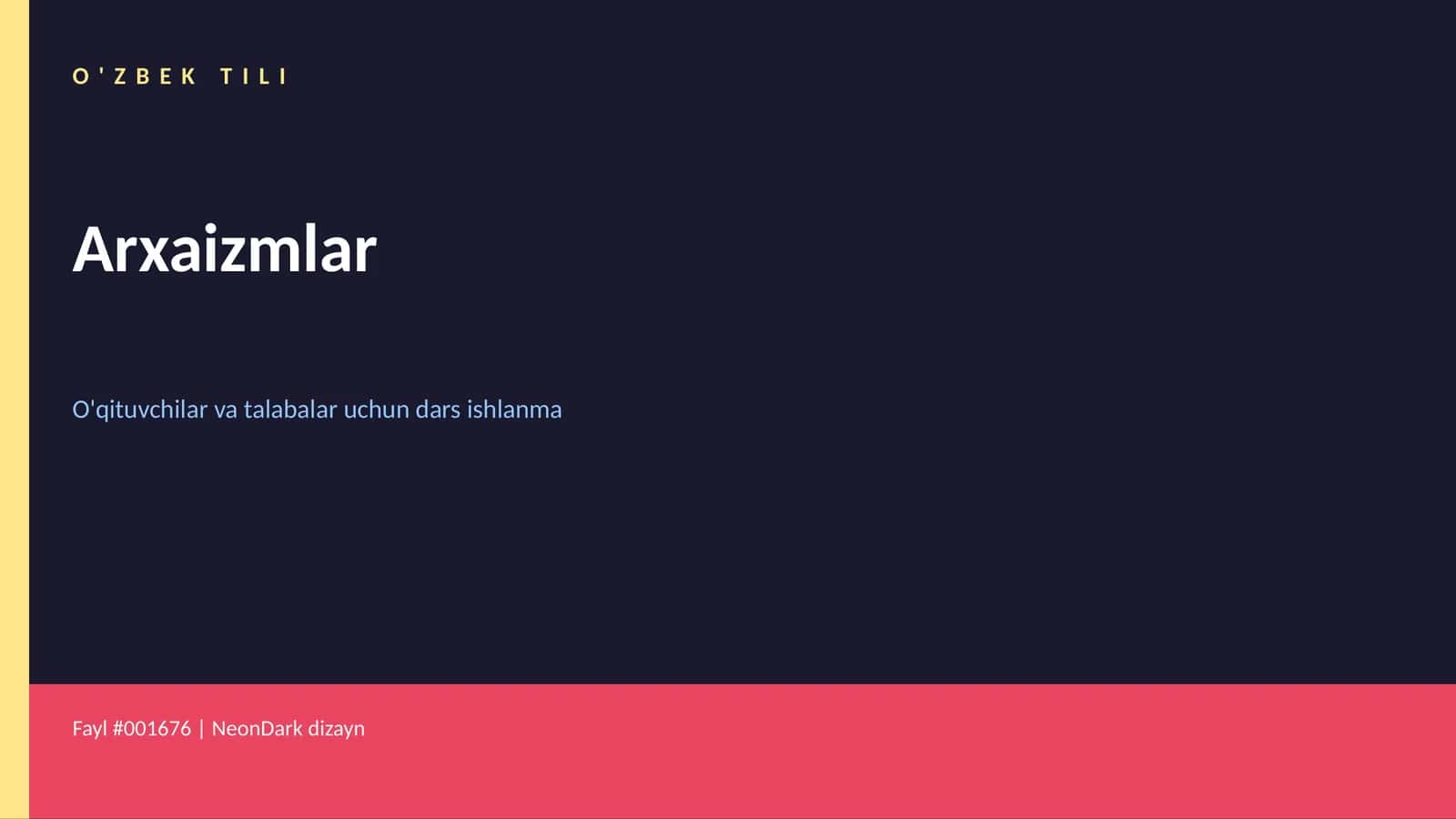 O'zbek Tili Arxaizmlar 1