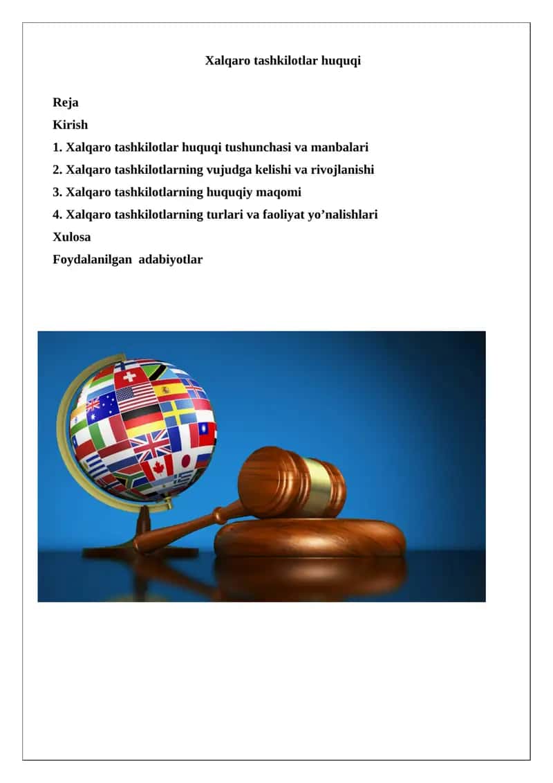 Xalqaro tashkilotlar huquqi 1