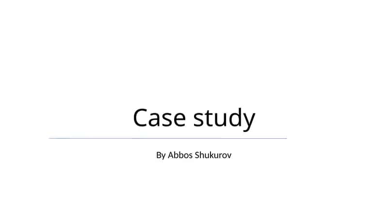 Case study 1
