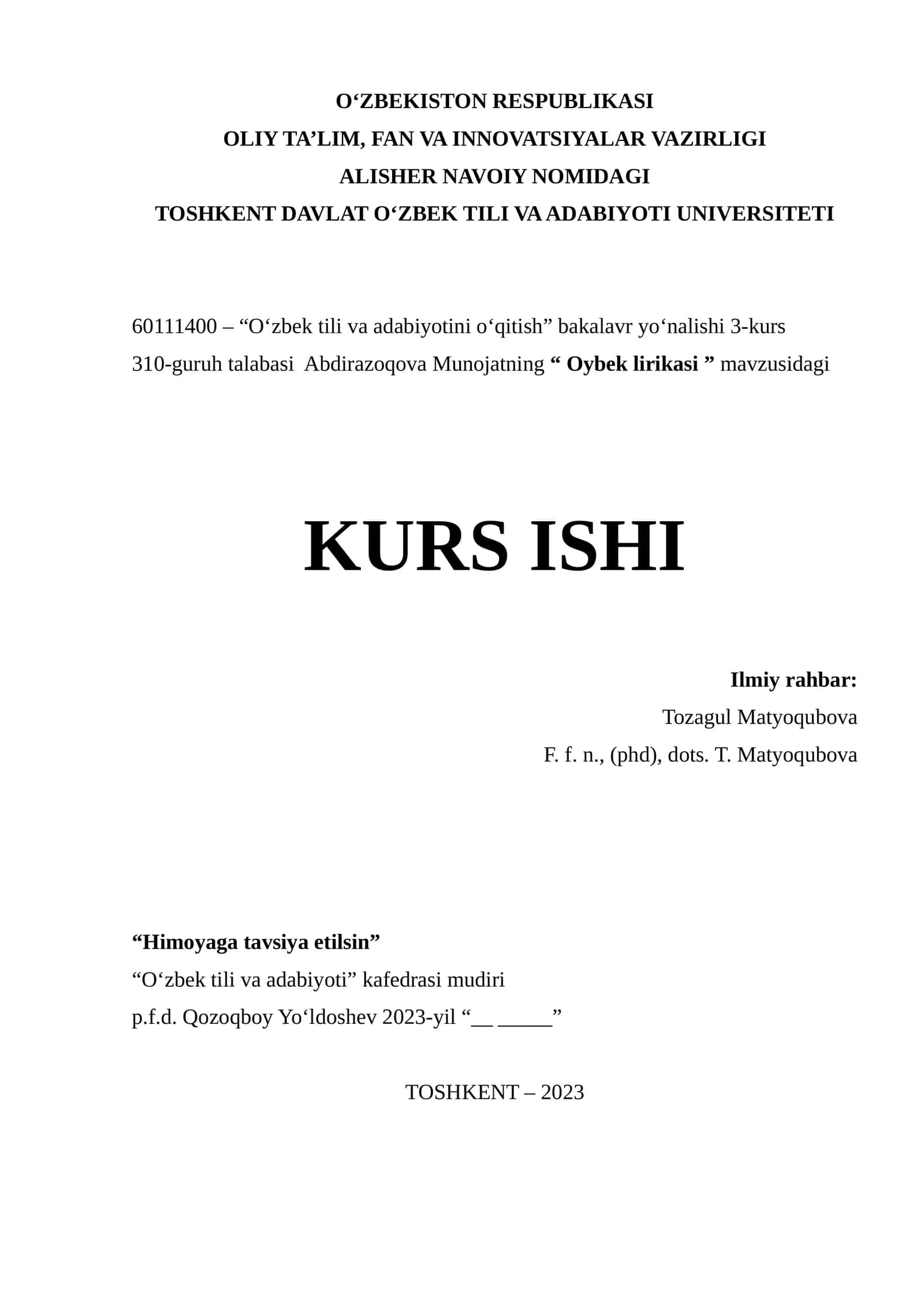 Oybek lirikasi 1