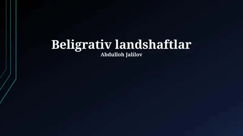 Beligrativ landshaftlar 1