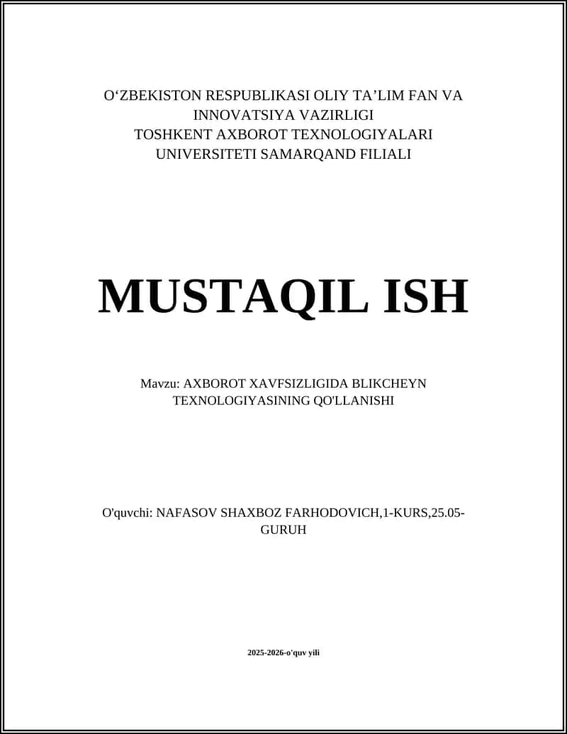 Axborot xavfsizligida blokcheyn texnologiyasining qo'llanishi 1