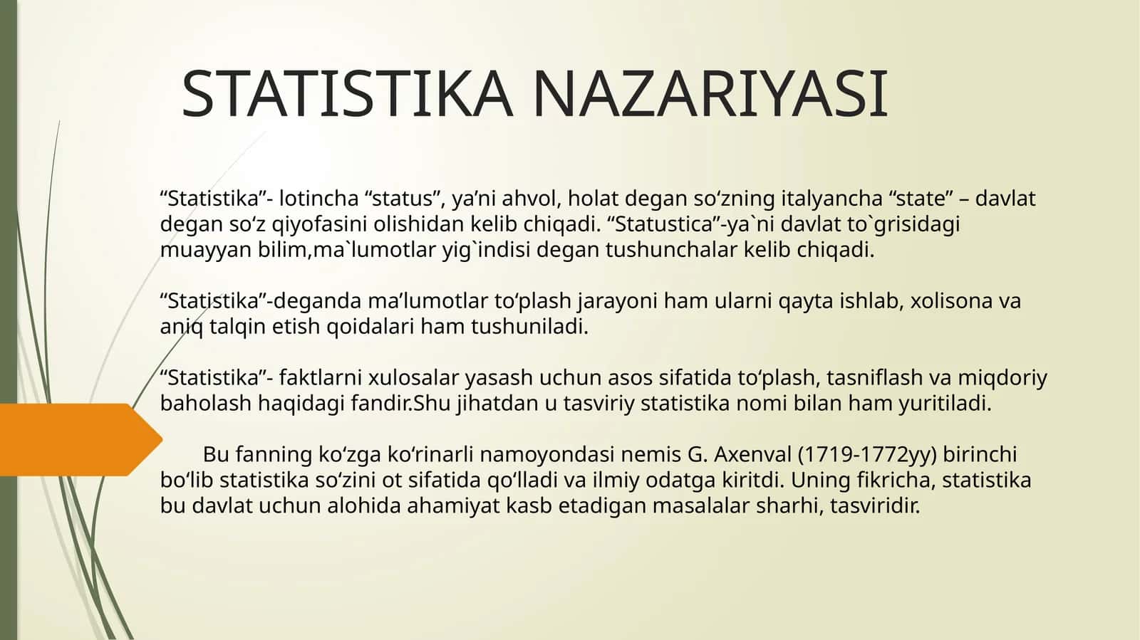 Statistika Nazariyasi 1