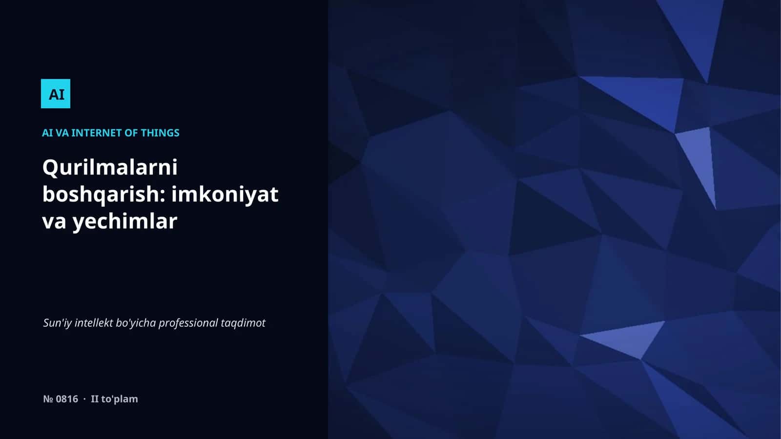 Sun'iy intellekt bo'yicha professional taqdimot 1