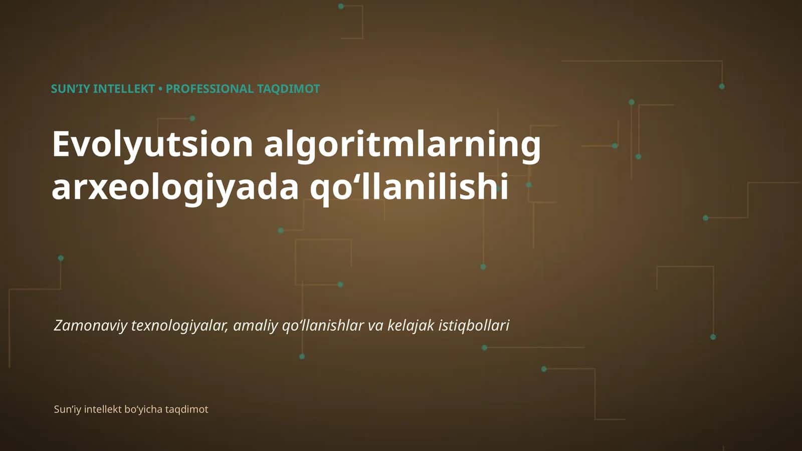 Evolyutsion algoritmlarning arxeologiyada qoʻllanilishi 1