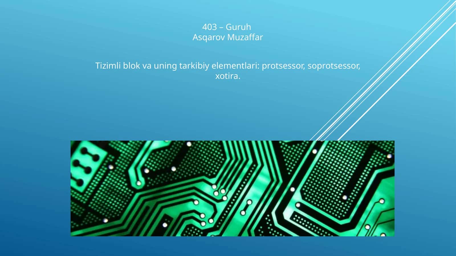 Tizimli blok va uning tarkibiy elementlari 1