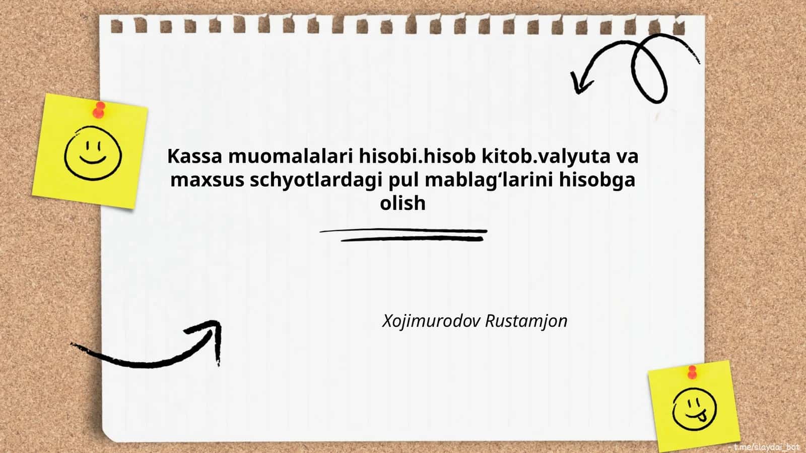 Kassa muomalalari hisobi 1