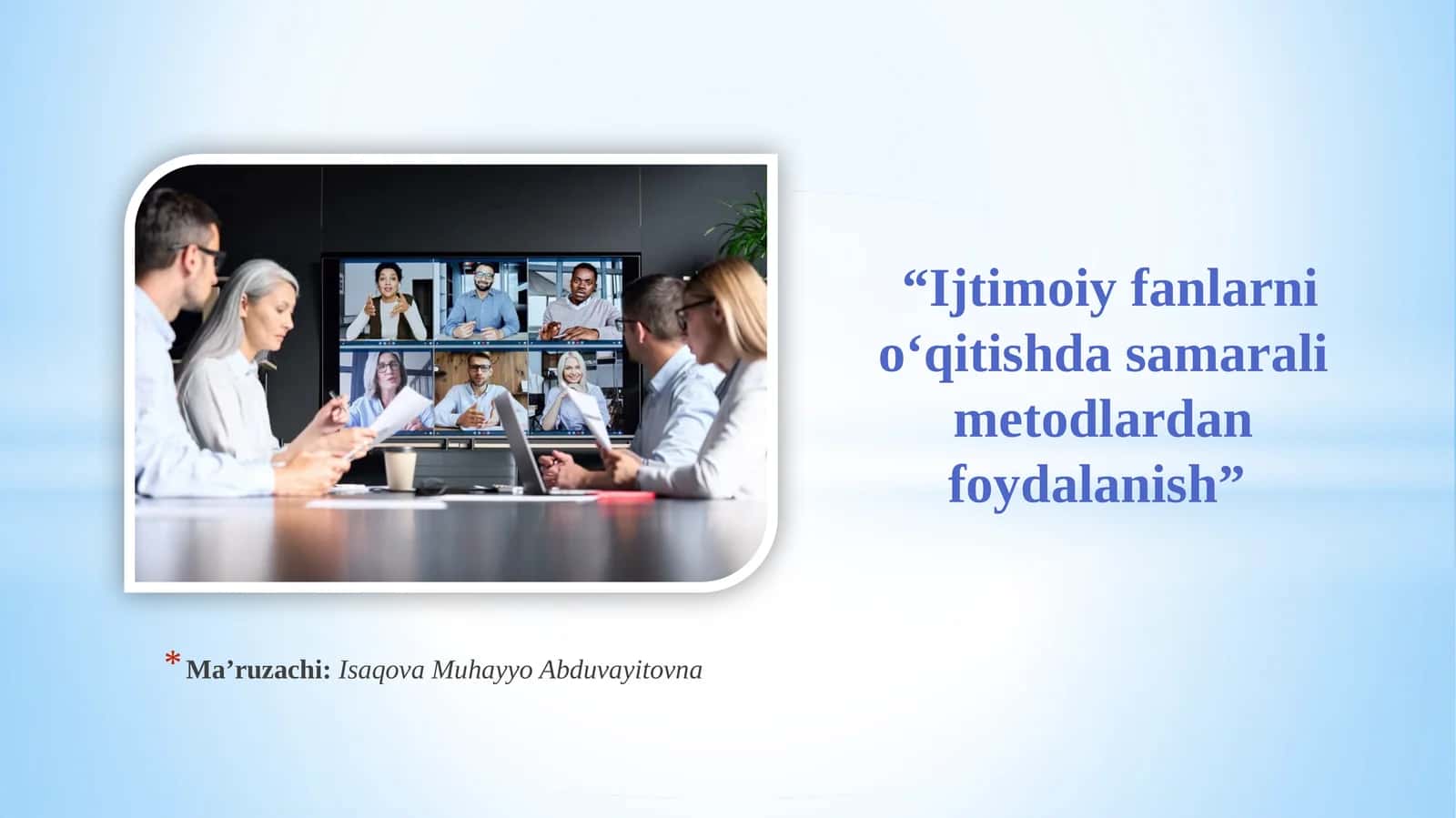 Ijtimoiy Fanlarni o‘qitish metodlari 1