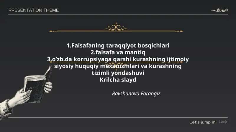 Falsafaning taraqqiyot bosqichlari 1
