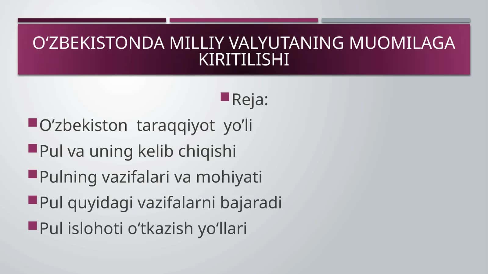O'zbekiston Taraqqiyot Yo'li 1