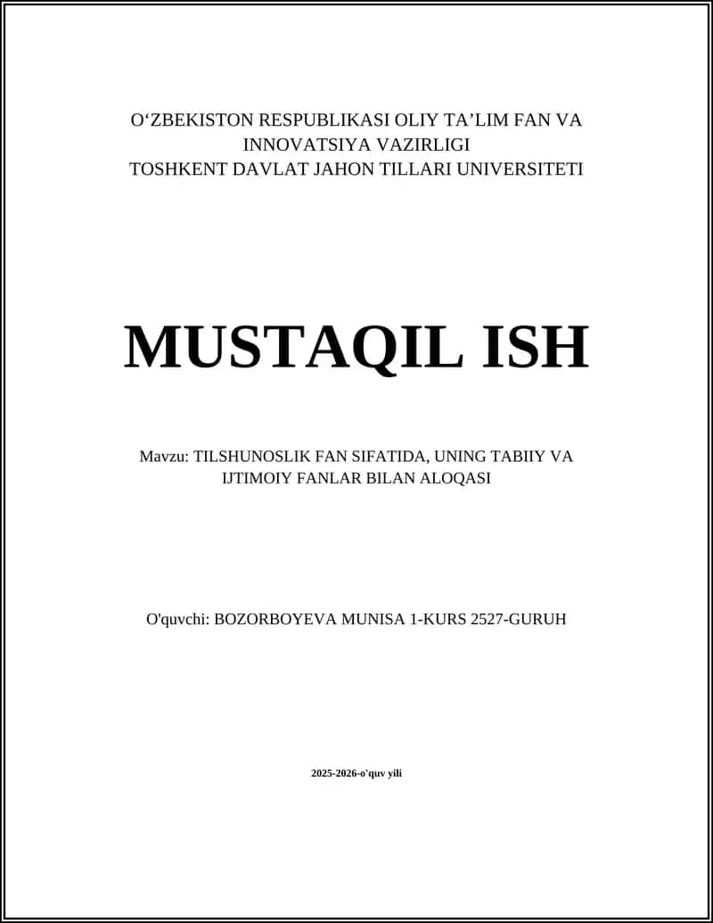 TILSHUNOSLIK VA NEYROBIOLOGIYA 1
