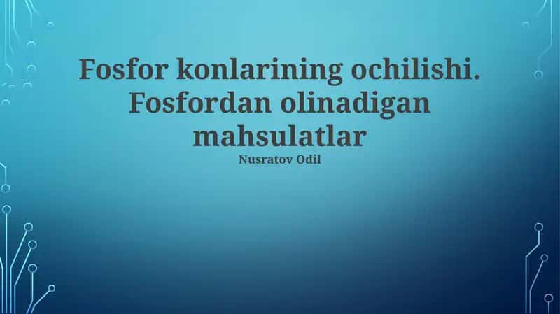 Fosfor rudalarini boyitish 1