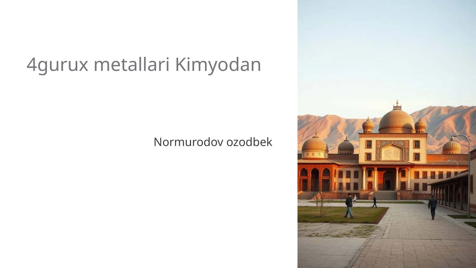 4-guruh metallari Kimyodan 1
