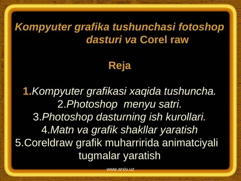 Kompyuter grafikasi 1