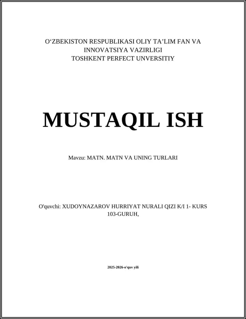 MATN. MATN VA UNING TURLARI 1