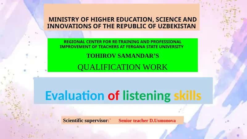 Evaluation of listening skills 1