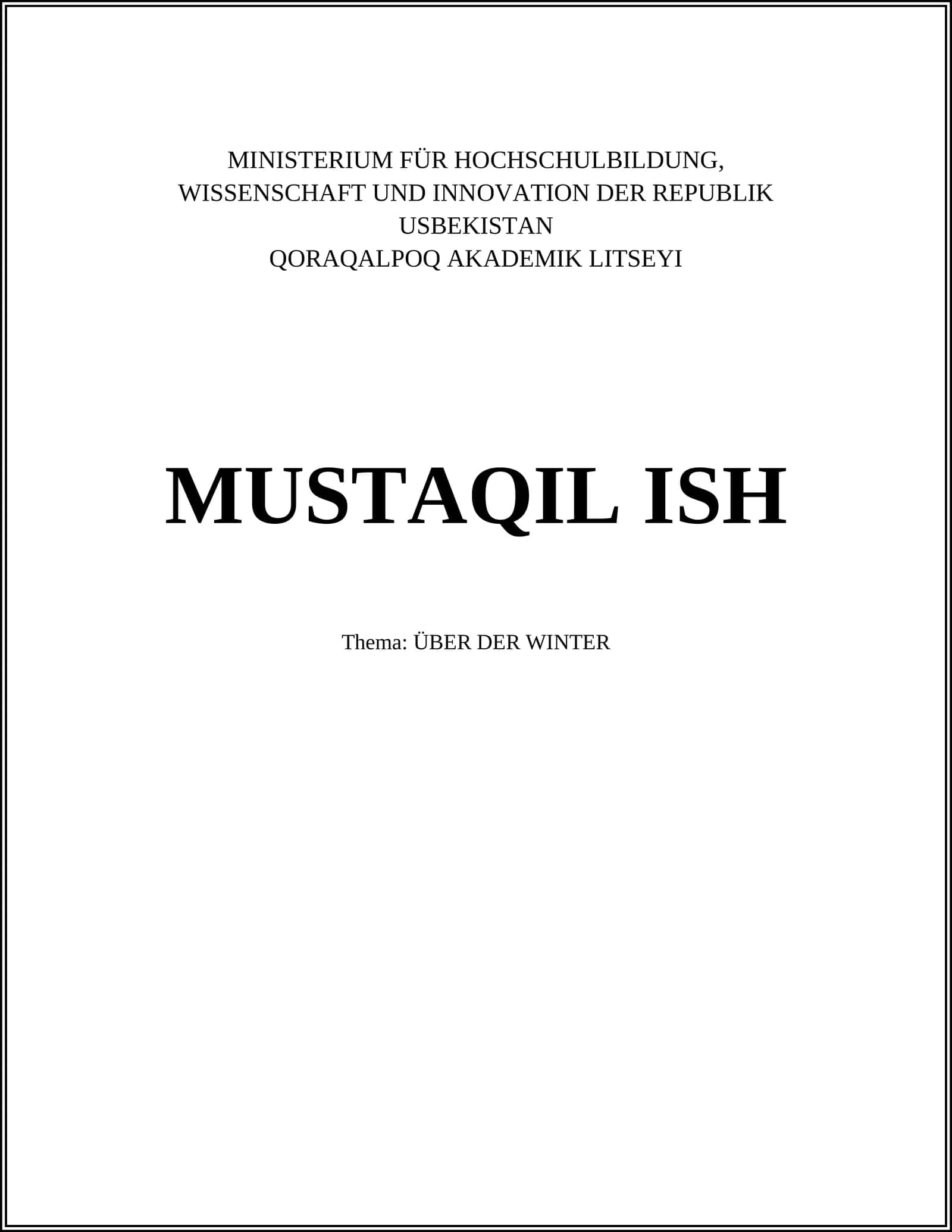 QORAQALPOQ AKADEMIK LITSEYI MUSTAQIL ISH 1