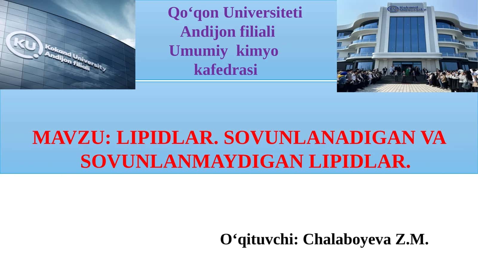 MAVZU:LIPIDLAR. SOVUNLANADIGAN VA SOVUNLANMAYDIGAN LIPIDLAR 1