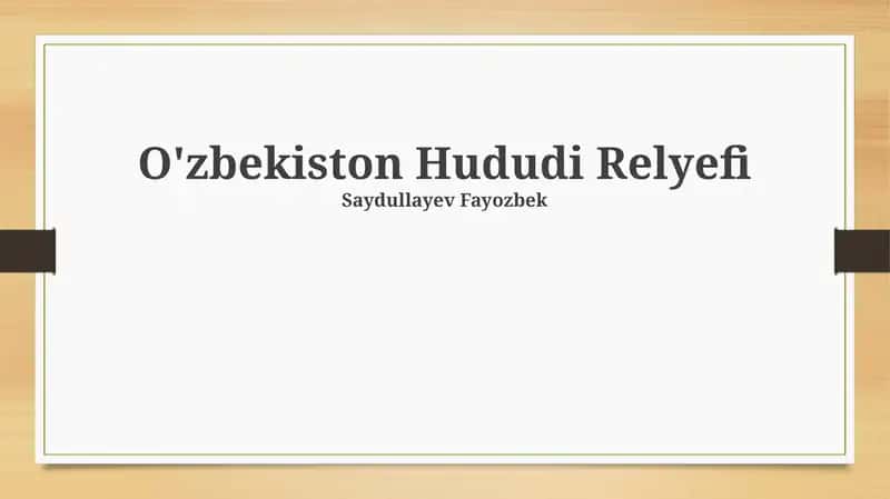O'zbekiston Hududi Relyefi 1