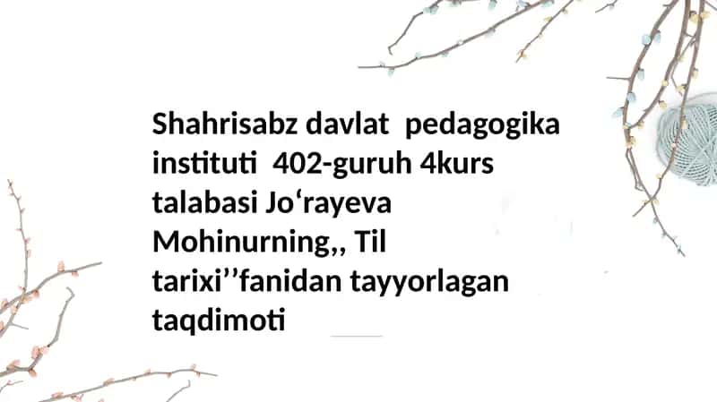 Tiltarixiʼʼfanidantayyorlagantaqdimoti 1