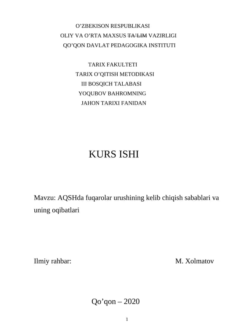 Kurs ishi 1