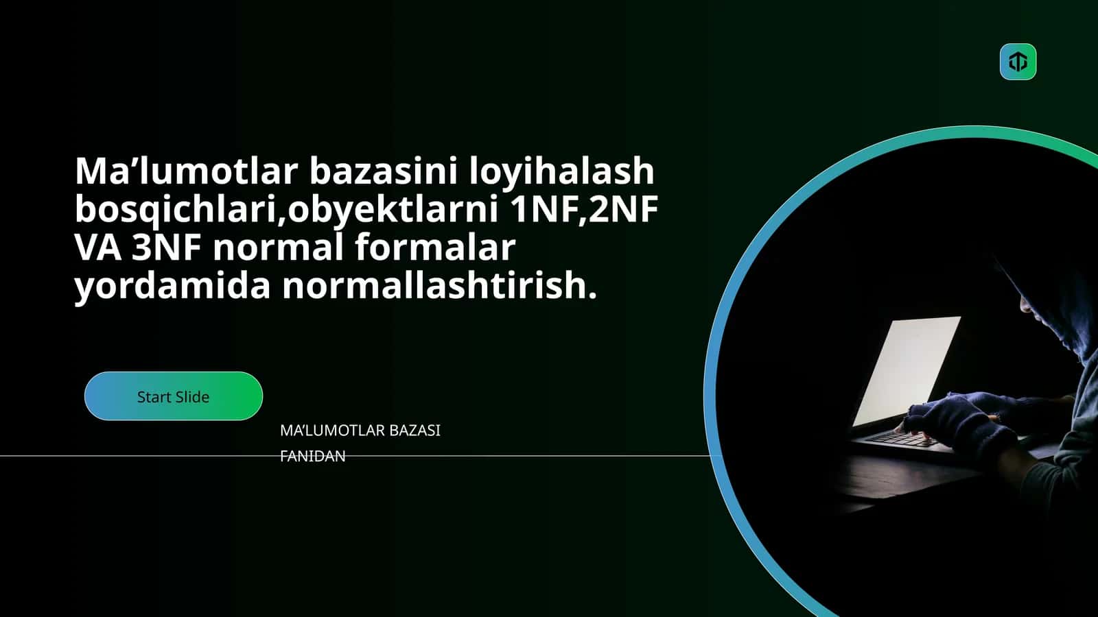 MA’LUMOTLAR BAZASI FANIDAN 1