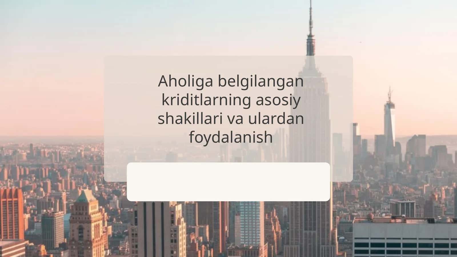 Kreditlarning asosiy shakllari va ularning farqlari 1