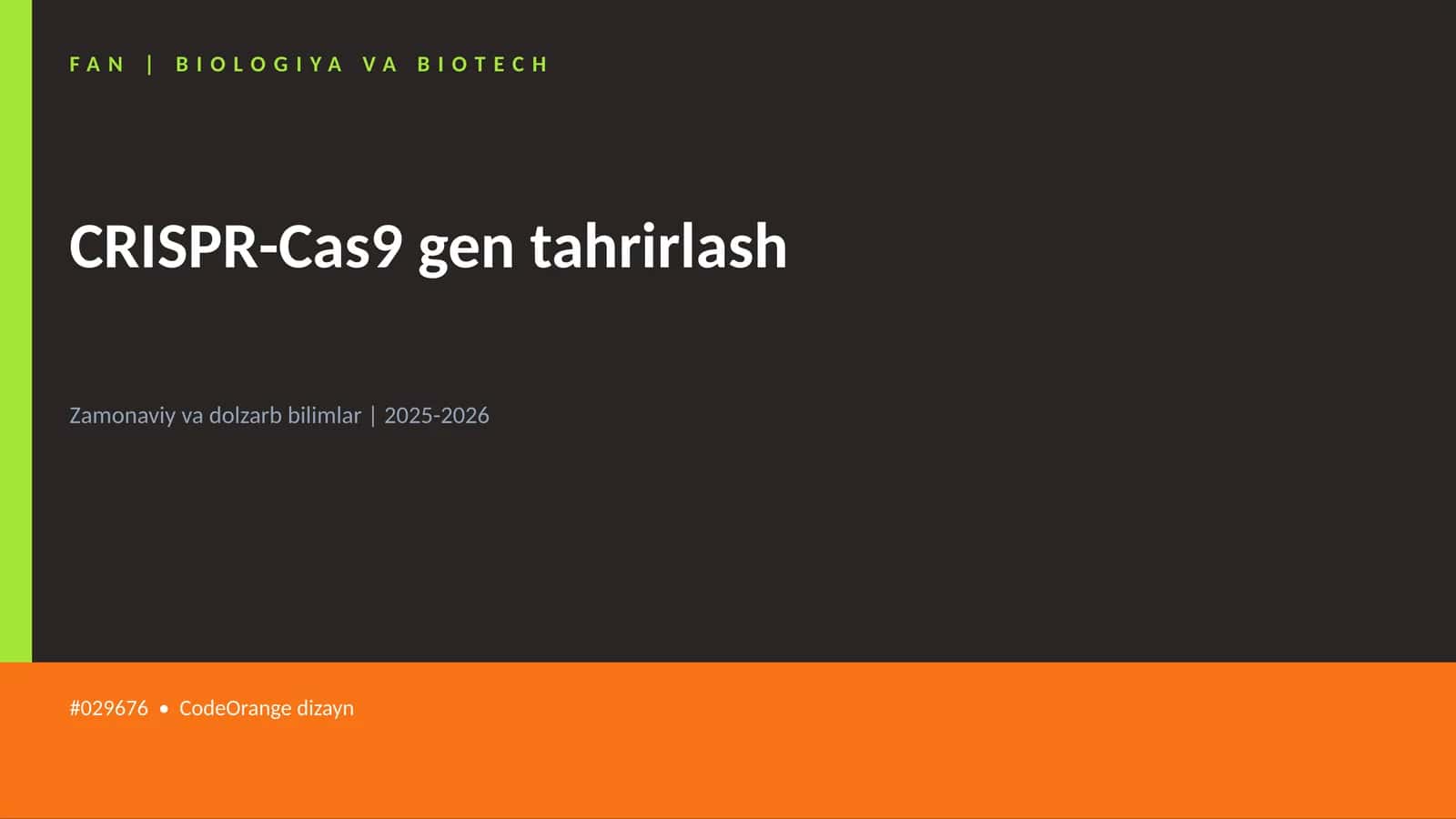 CRISPR-Cas9 gen tahrirlash 1