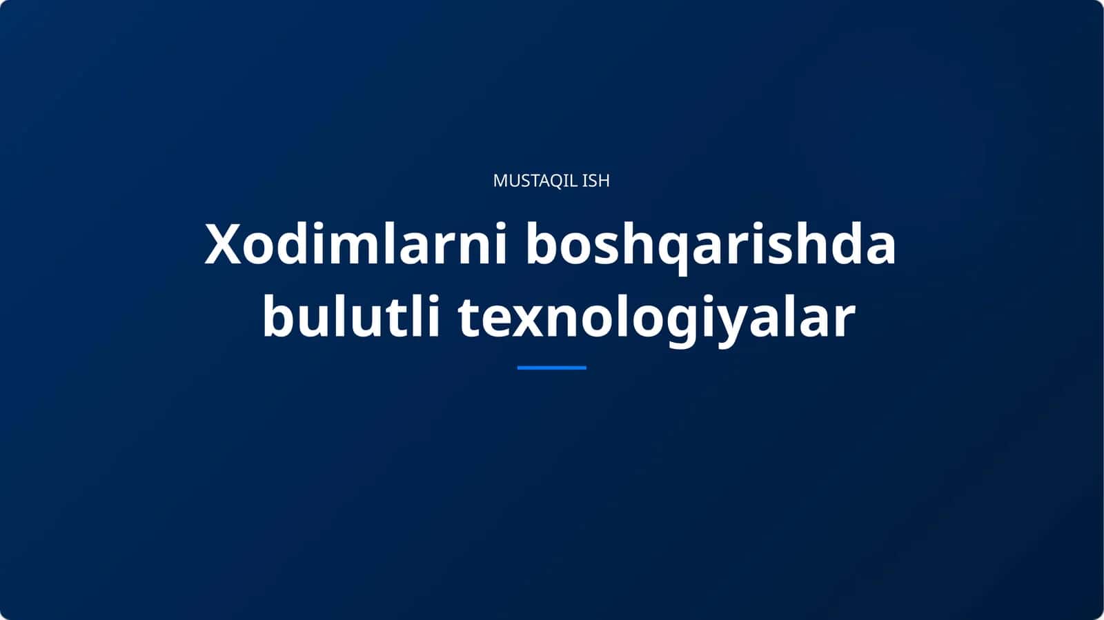 Xodimlarni boshqarishda bulutli texnologiyalar 1