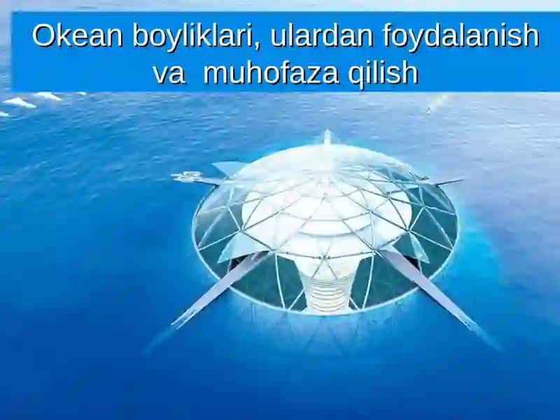 Okean boyliklari, ulardan foydalanish va muhofaza qilish